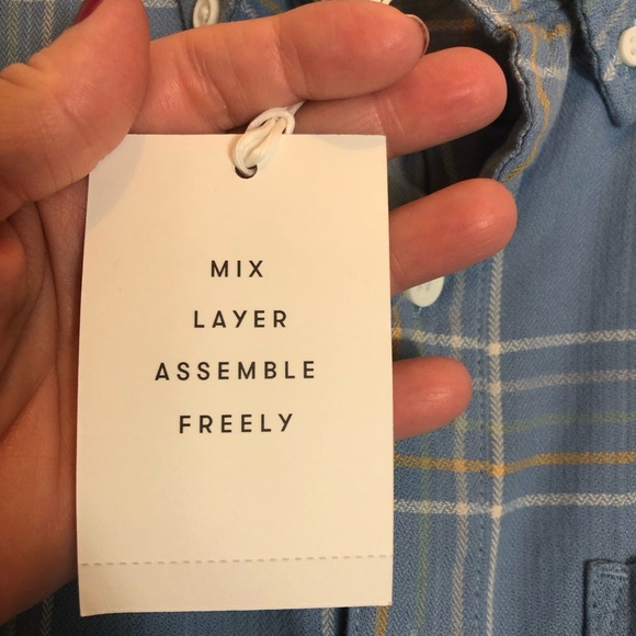 Free Assembly Long Sleeve Button Down Plaid Shirt. Men’s Size XS. NEW WITH TAGS - Picture 3 of 8